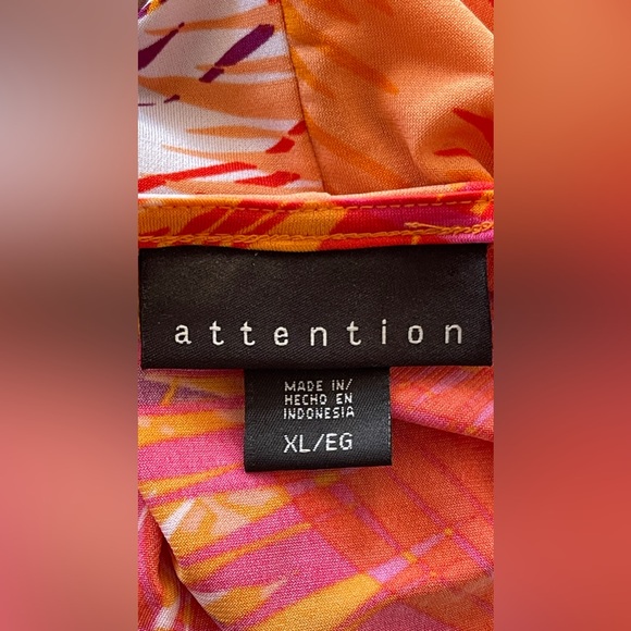 Attention‎ Pink & Orange Floral Wrap Dress - Picture 7 of 8